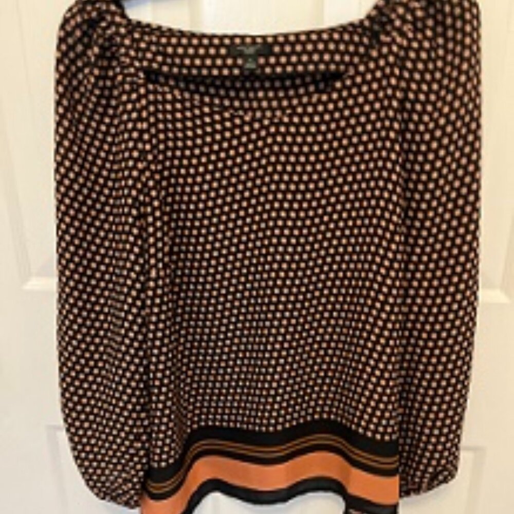 NWOT Ann Taylor Blouse. Large Petite. Losse Fit. Long Sleeve. 100% Polyester.